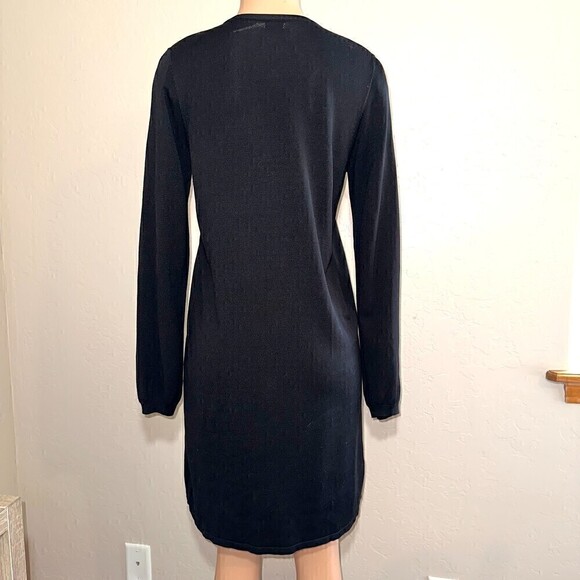 LEON MAX LIMITED EDITION SILK/NYLON LONG SLEEVES BLACK Dress Size M - Picture 5 of 7